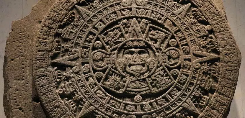 Calendario azteca en el Museo Nacional de Antropología e Historia de Ciudad de México