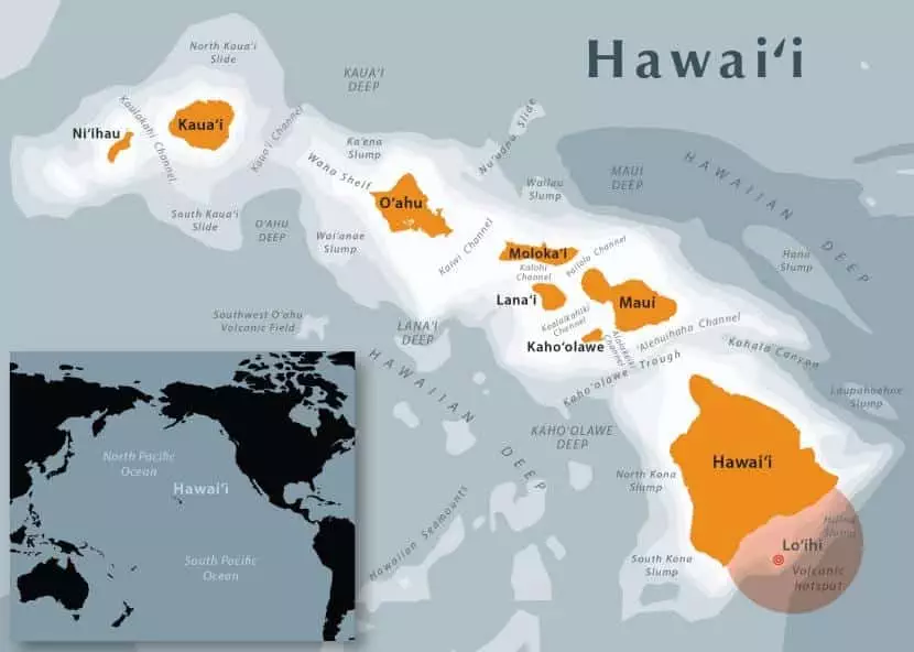 hawai en el mapa